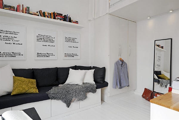 Интерьер и декор небольшой квартиры в Швеции