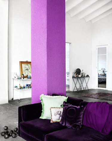 Фиолетовый цвет в дизайне интерьера