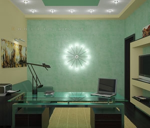 Дизайн-проект интерьера кабинета, дизайн кабинета, проект интерьера кабинета для частного загородного дома, www.nobilis.kiev.ua