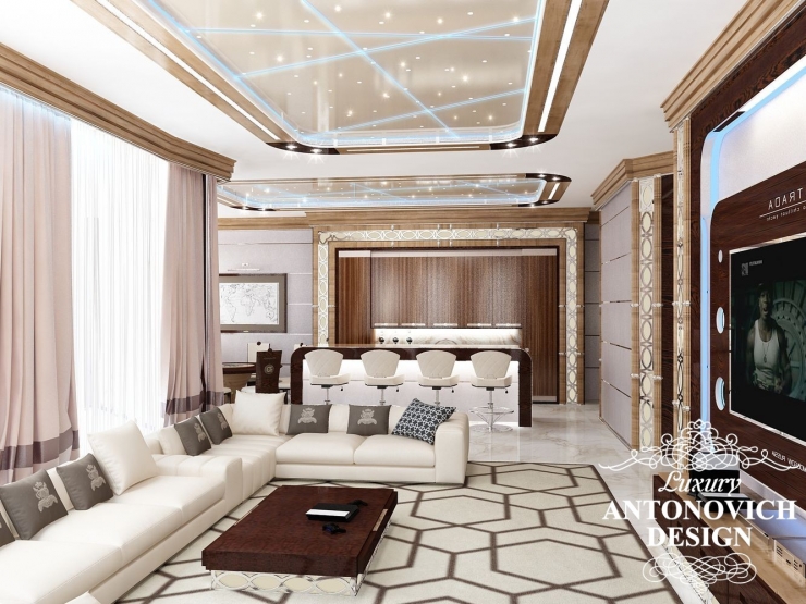 Дизайн гостиной в современном стиле от Luxury Antonovich Design
