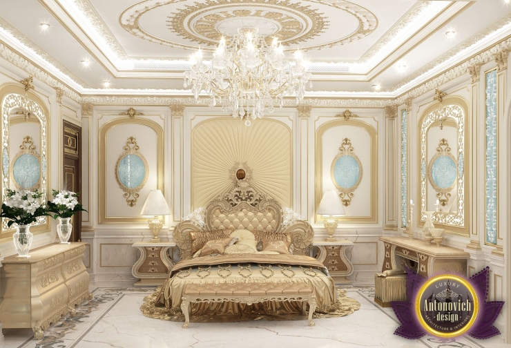 Дизайн шикарной спальни от Luxury Antonovich Design