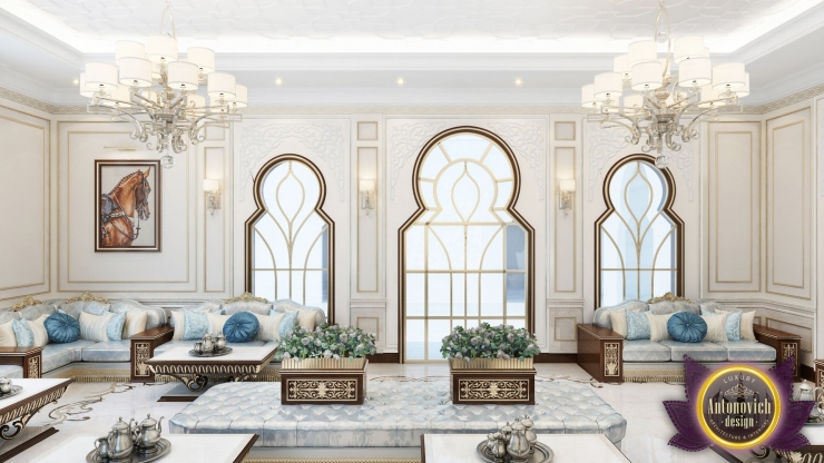 Дизайн интерьера гостиной в арабском стиле