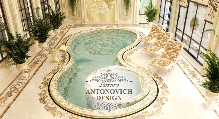Интерьер бассейна, Luxury Antonovich Design