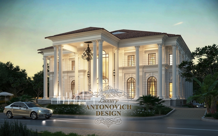 Архитектурный проект, дизайн фасада в классическом стиле, Антонович дизайн